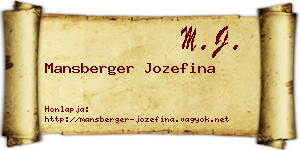 Mansberger Jozefina névjegykártya